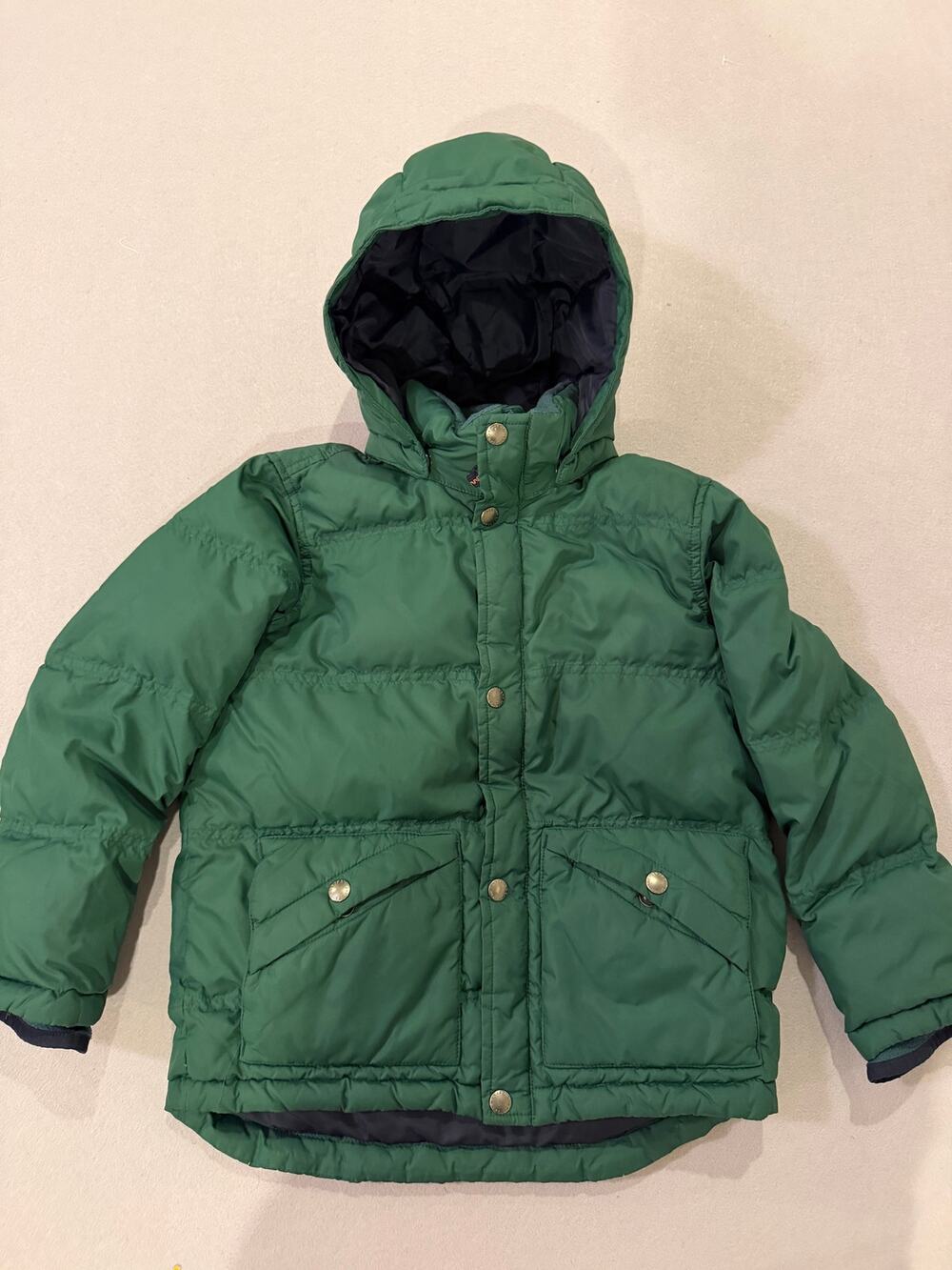 Lands’ End Kids Green Hooded Puffer Winter Jacket Coat Size 7